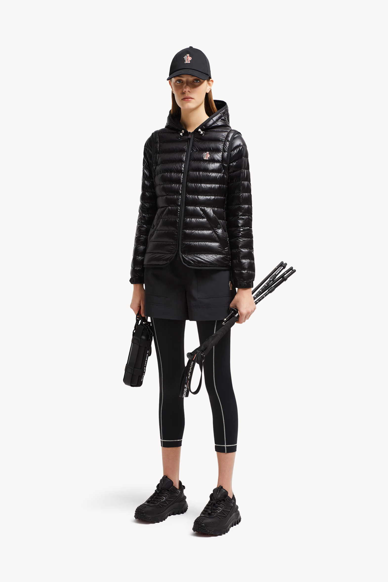 Plumífero corto con capucha 2 en 1 Karura Mujer Negro Moncler 0